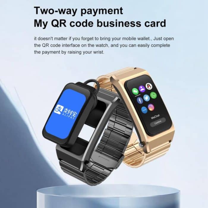 A8 1,98 Zoll 2-in-1-Smartwatch mit Bluetooth-Kopfhörer, Silikonarmband, unterstützt EKG/NFC – Bild 17