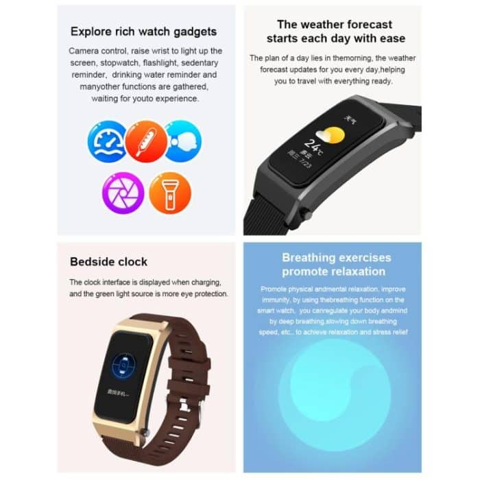 A8 1,98 Zoll 2-in-1-Smartwatch mit Bluetooth-Kopfhörer, Silikonarmband, unterstützt EKG/NFC – Bild 22