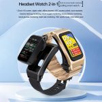 A8 1,98 Zoll 2-in-1-Smartwatch mit Bluetooth-Kopfhörer, Silikonarmband, unterstützt EKG/NFC – Bild 5