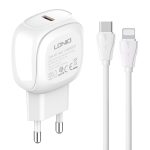 LDNIO A1206C PD27W USB-C/Typ-C Schnellladegerät mit 1m 8-Pin-Kabel