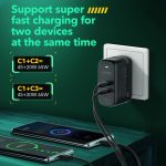 LDNIO Q367 65 W GaN 3 x USB-C / Typ-C-Schnittstellenladegerät mit USB-C / Typ-C auf USB-C / Typ-C-Datenkabel – Bild 6