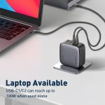 LDNIO Q408 100 W GaN USB+3 USB-C / Typ-C Schnittstellenladegerät mit 100 W USB-C / Typ-C auf USB-C / Typ-C Datenkabel – Bild 6