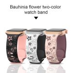 Bauhinia Zweifarbiges geprägtes Silikon-Uhrenarmband, For Apple Watch Series 5 44mm, For Apple Watch Series 5 40mm, For Apple Watch Series 4 44mm, For Apple Watch Series 4 40mm, For Apple Watch Series 3 38mm, For Apple Watch Series 3 42mm – Bild 4