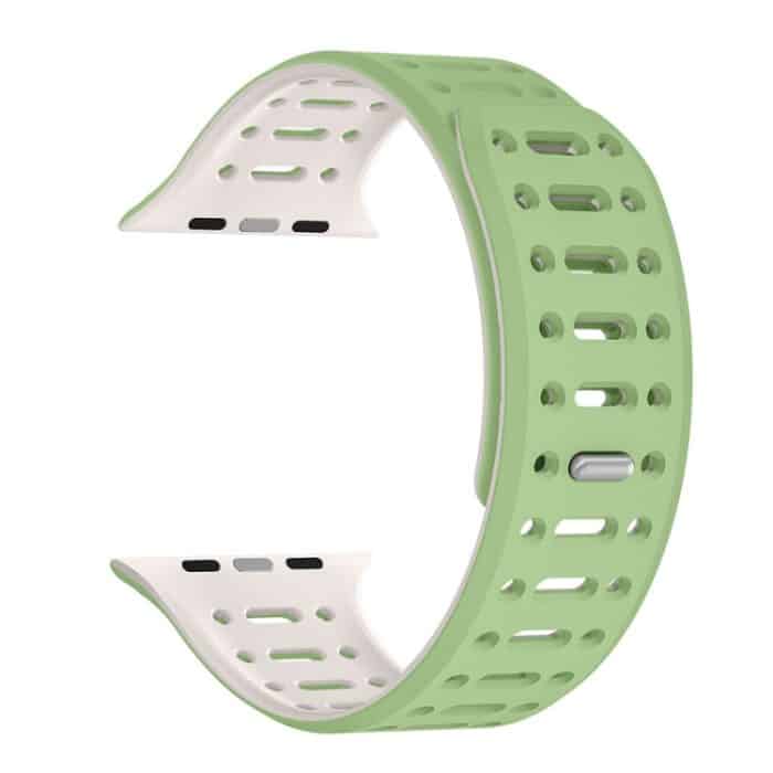 Magnetisches Uhrenarmband aus Silikon mit einem Stift, For Apple Watch Series 7 45mm, For Apple Watch SE 44mm, For Apple Watch Series 6 44mm, For Apple Watch Series 5 44mm, For Apple Watch Series 4 44mm, For Apple Watch Series 3 42mm – Bild 1