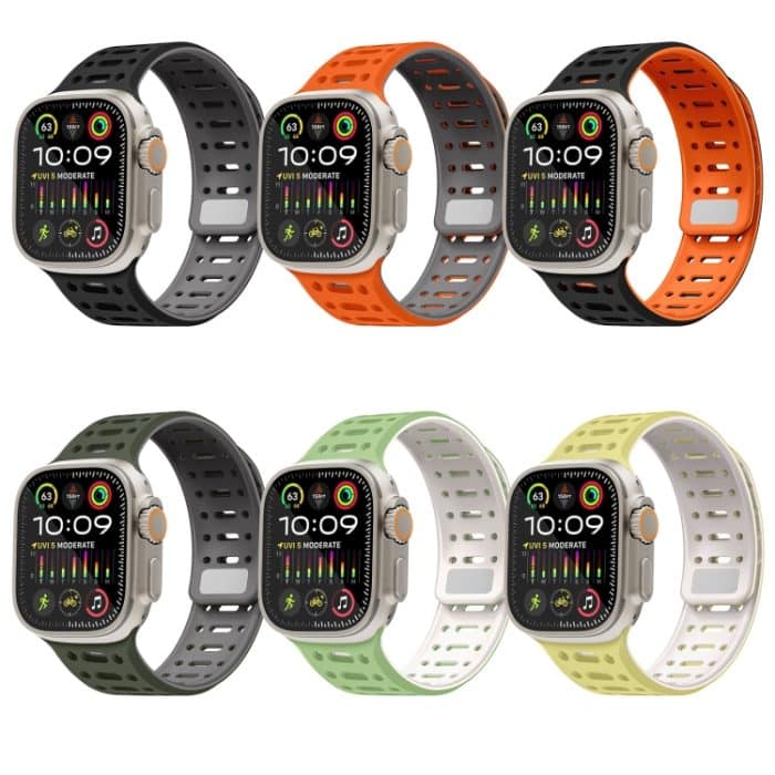 Magnetisches Uhrenarmband aus Silikon mit einem Stift, For Apple Watch SE 2023 44mm, For Apple Watch Ultra 2 49mm, For Apple Watch Series 9 45mm, For Apple Watch Ultra 49mm, For Apple Watch Series 8 45mm, For Apple Watch SE 2022 44mm – Bild 3