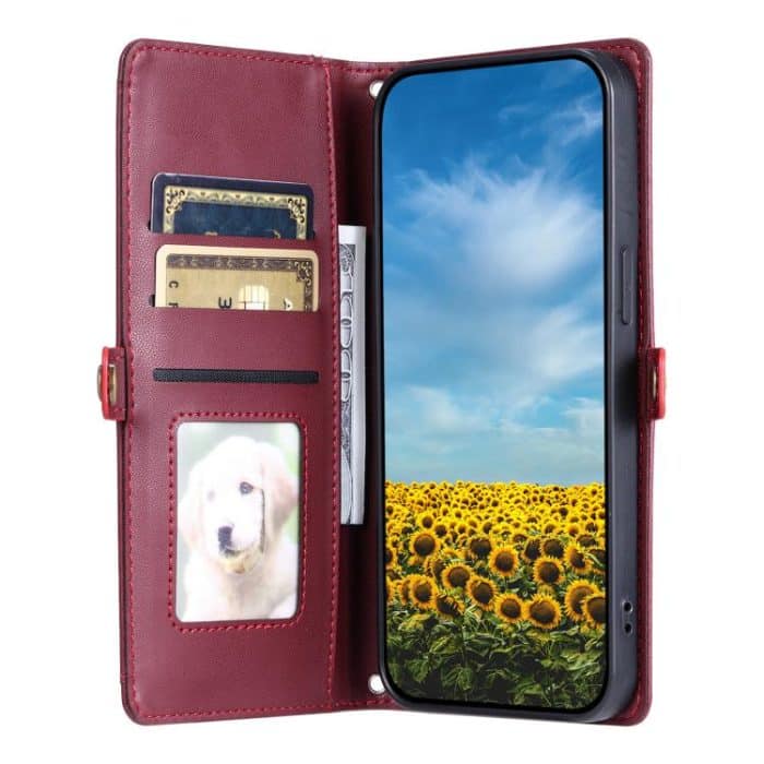 Brieftasche Leder-Telefonhülle mit mehreren Kartenfächern, For iPhone 16e, For iPhone 16 Pro Max, For iPhone 16 Pro, For iPhone 16 Plus – Bild 4