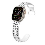 Silikon-Uhrenarmband mit Schmetterlingsschnalle im englischen Buchstabenstil, For Apple Watch Ultra 2 49mm, For Apple Watch Series 9 45mm