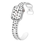 Silikon-Uhrenarmband mit Schmetterlingsschnalle im englischen Buchstabenstil, For Apple Watch Series 6 40mm, For Apple Watch Series 6 44mm