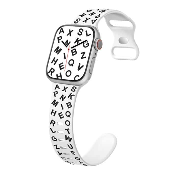 Silikon-Uhrenarmband mit Schmetterlingsschnalle im englischen Buchstabenstil, For Apple Watch Series 5 44mm, For Apple Watch Series 5 40mm – Bild 1