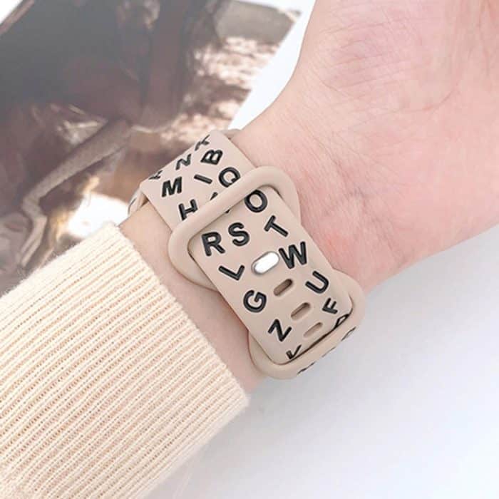 Silikon-Uhrenarmband mit Schmetterlingsschnalle im englischen Buchstabenstil, For Apple Watch SE 40mm, For Apple Watch SE 44mm – Bild 6