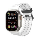 Ocean Silikon-Uhrenarmband mit zweireihigem Loch, For Apple Watch Ultra 49mm, For Apple Watch Series 8 45mm, For Apple Watch SE 2022 44mm