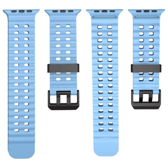 Ocean Silikon-Uhrenarmband mit zweireihigem Loch, For Apple Watch Series 7 45mm, For Apple Watch SE 44mm, For Apple Watch Series 6 44mm – Bild 3