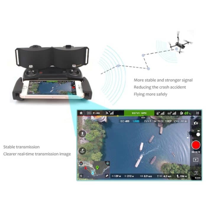 Sunnylife MV-ZC601 für DJI Mavic Air / DJI Mavic Mini Fernbedienung Haube Spiegel Range Extender – Bild 6