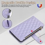 Rhombic Reißverschluss Brieftasche Leder Handyhülle, For iPhone 14 Plus, For iPhone 14, For iPhone 14 Pro, For iPhone 14 Pro Max – Bild 2
