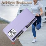 Rhombic Reißverschluss Brieftasche Leder Handyhülle, For iPhone 16 Pro Max, For iPhone 16 Pro, For iPhone 16 Plus, For iPhone 16 – Bild 5