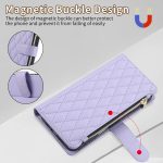 Rhombic Reißverschluss Brieftasche Leder Handyhülle, For iPhone 16 Pro Max, For iPhone 16 Pro, For iPhone 16 Plus, For iPhone 16 – Bild 6