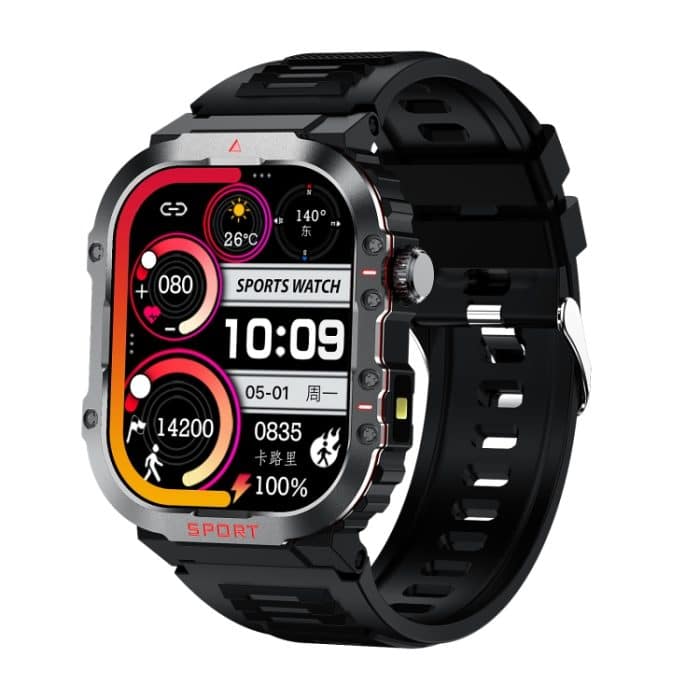 EDA006998701A.jpg G45 2,01-Zoll-Bildschirm, Silikonarmband, 10 m wasserdichte Smartwatch, unterstützt Taschenlampe / Bluetooth-Anruf / HRV – Bild 1
