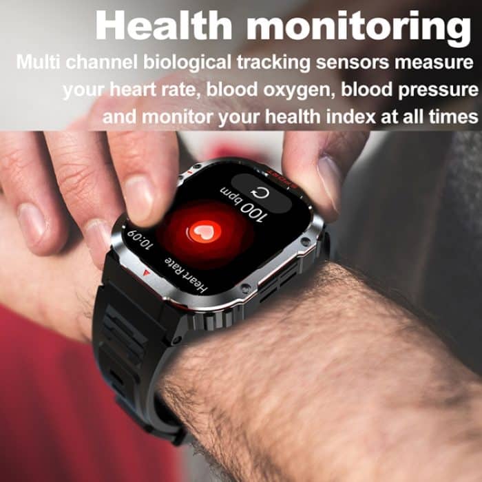 G45 2,01-Zoll-Bildschirm, Silikonarmband, 10 m wasserdichte Smartwatch, unterstützt Taschenlampe / Bluetooth-Anruf / HRV – Bild 13