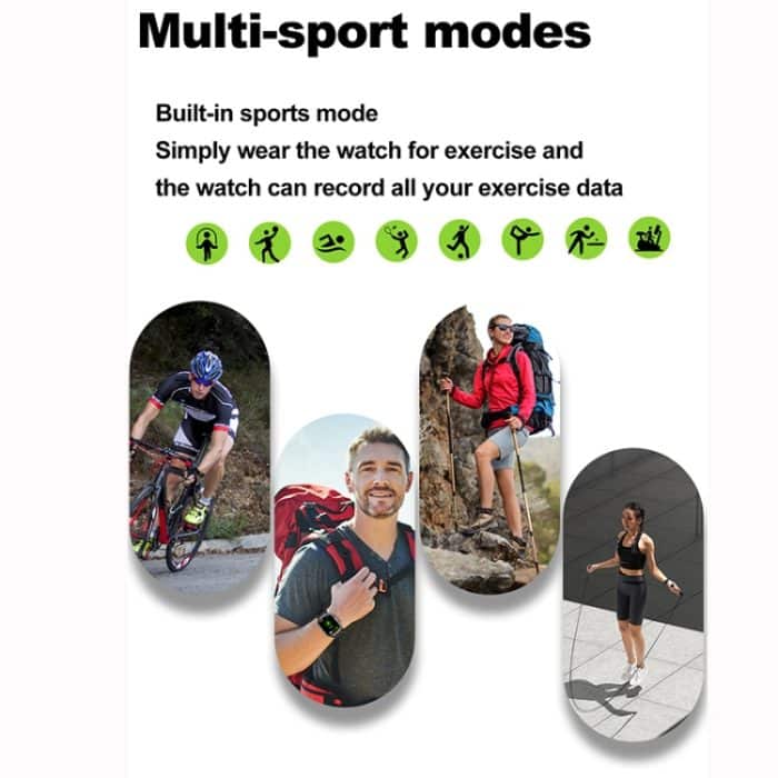 G45 2,01-Zoll-Bildschirm, Silikonarmband, 10 m wasserdichte Smartwatch, unterstützt Taschenlampe / Bluetooth-Anruf / HRV – Bild 9