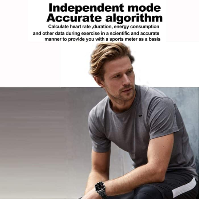 G45 2,01-Zoll-Bildschirm, Silikonarmband, 10 m wasserdichte Smartwatch, unterstützt Taschenlampe / Bluetooth-Anruf / HRV – Bild 10