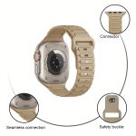 Silikon-Uhrenarmband mit drei Perlen und Schnalle, For Apple Watch Series 6 44mm, For Apple Watch Series 5 44mm, For Apple Watch Series 5 40mm – Bild 4