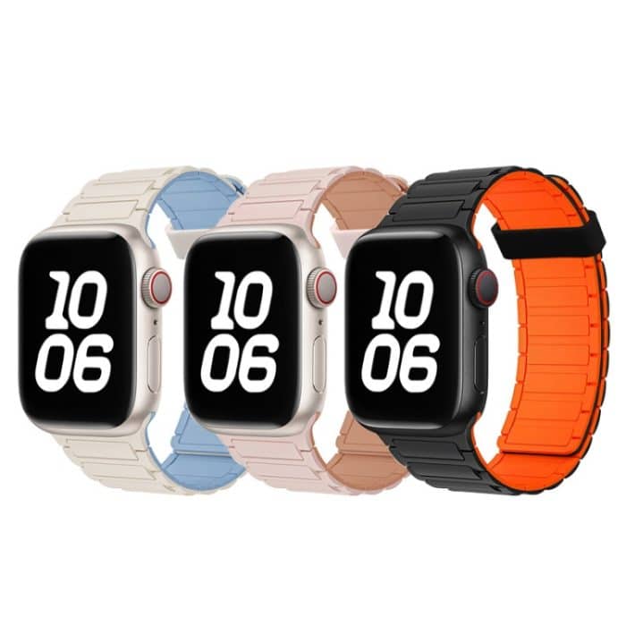 Magnetisches Silikon-Uhrenarmband mit drei Perlen, For Apple Watch Series 4 44mm – Bild 3