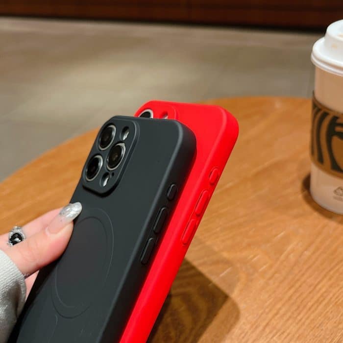 Einfarbige magnetische MagSafe-Telefonhülle aus flüssigem Silikon, For iPhone 16 Plus – Bild 4