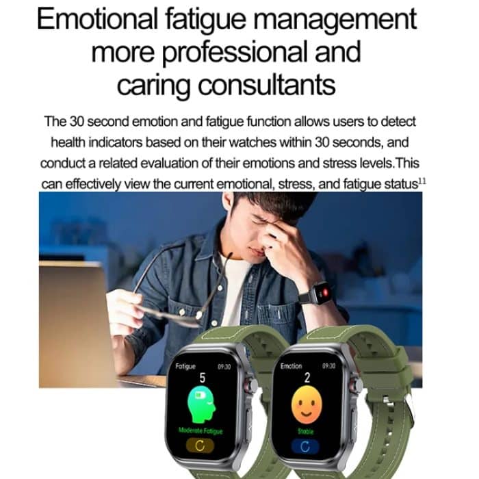 ET585 2,04 Zoll Silikonarmband IP68 wasserdichte Smartwatch, unterstützt EKG-/Blutzusammensetzungsmessung – Bild 11