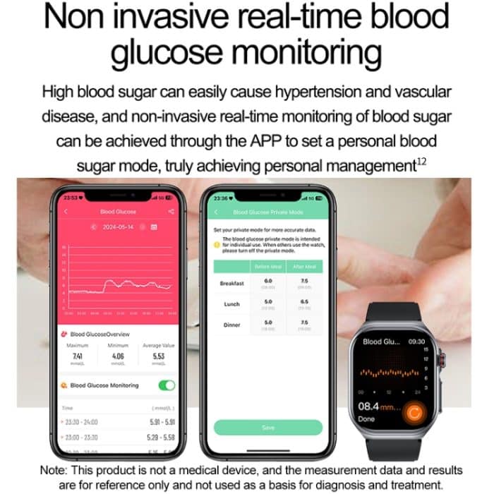 ET585 2,04 Zoll Silikonarmband IP68 wasserdichte Smartwatch, unterstützt EKG-/Blutzusammensetzungsmessung – Bild 12