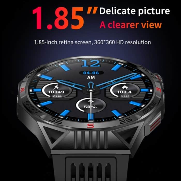 HT28 1,85 Zoll Silikonarmband IP68 wasserdichte Smartwatch, unterstützt sitzende Erinnerung/Schlafüberwachung – Bild 2