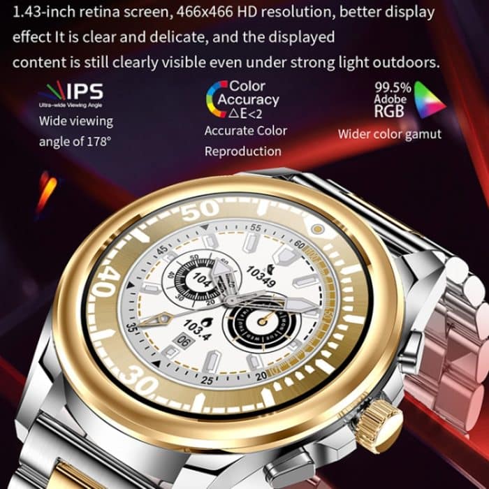 KC83 1,43 Zoll 1ATM wasserdichte Smart Watch, unterstützt Bewegungserinnerung / Schlafüberwachung – Bild 2