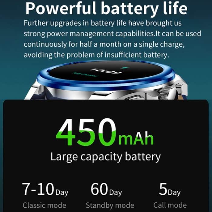 KC83 1,43 Zoll 1ATM wasserdichte Smart Watch, unterstützt Bewegungserinnerung / Schlafüberwachung – Bild 11