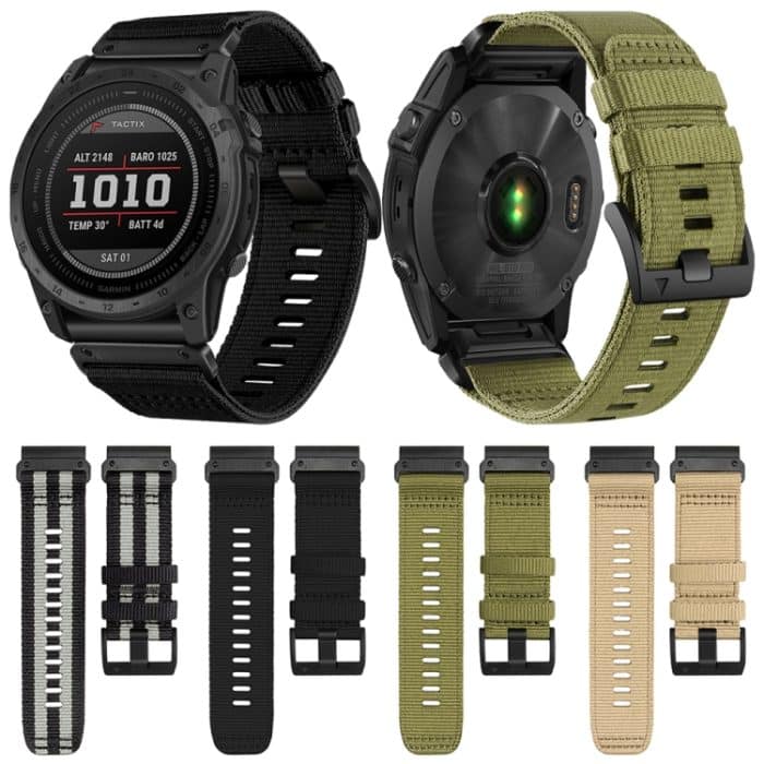 Uhrenarmband aus Nylon und Canvas mit Schnellverschluss, For Garmin Fenix 7X, For Garmin Fenix 7 – Bild 2