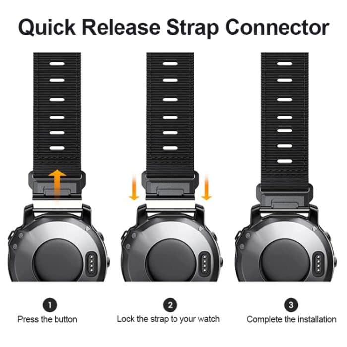 Uhrenarmband aus Nylon und Canvas mit Schnellverschluss, For Garmin Fenix 7X, For Garmin Fenix 7 – Bild 5