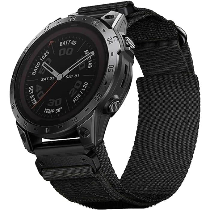 Uhrenarmband mit Schnellverschluss und Nylonschlaufe und Klettverschluss, For Garmin Fenix 7X, For Garmin Fenix 7 – Bild 1