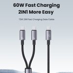 USAMS SJ740 1,2 m 72 W 2 in 1 Typ-C Schnellladekabel – Bild 2