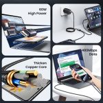 USAMS SJ740 1,2 m 72 W 2 in 1 Typ-C Schnellladekabel – Bild 3