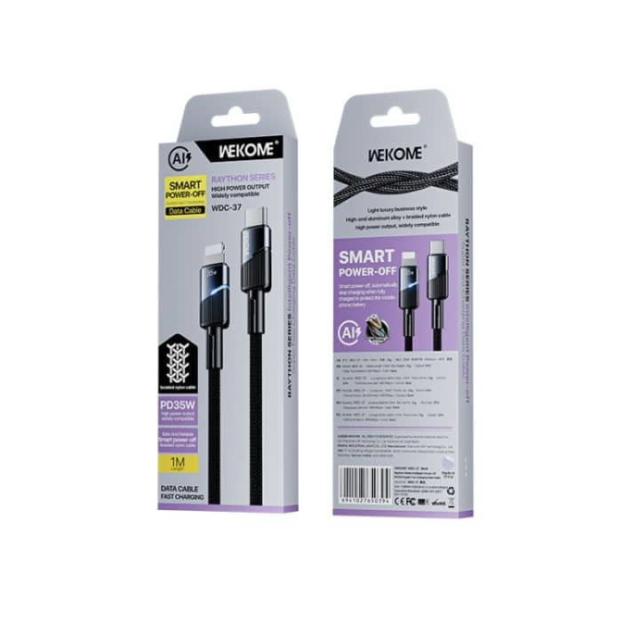 WK WDC-37 Intelligentes Power-Off 1m PD35W Typ-C auf 8 Pin Schnellladedatenkabel – Bild 4