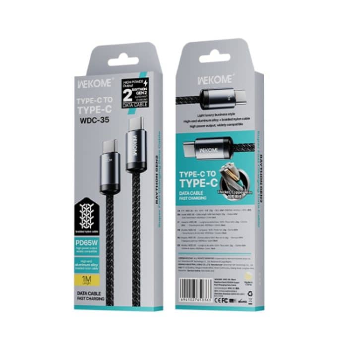 WK WDC-35 Raython Gen2 1m PD65W Typ-C auf Typ-C Schnellladedatenkabel – Bild 4