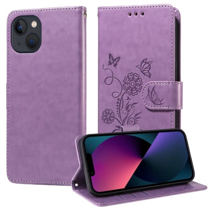 EDA007064809A.jpg Handyhülle aus Leder mit Schmetterlings- und Blumenprägung, For iPhone 16, For iPhone 15 Pro Max, For iPhone 15 Pro, For iPhone 15 Plus – Bild 1