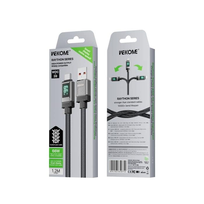 WK WDC-39 Smart Digital Display 1,2 m 66 W USB auf Typ-C Schnellladedatenkabel – Bild 6