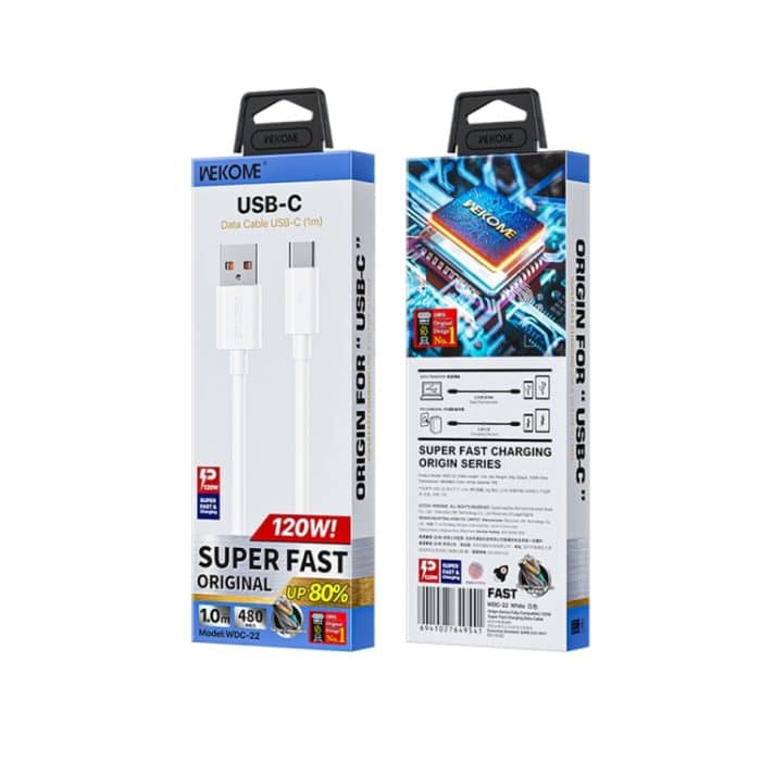 WK WDC-22 Origin Alle kompatiblen 1 m 120 W USB auf Typ-C Schnellladedatenkabel – Bild 4