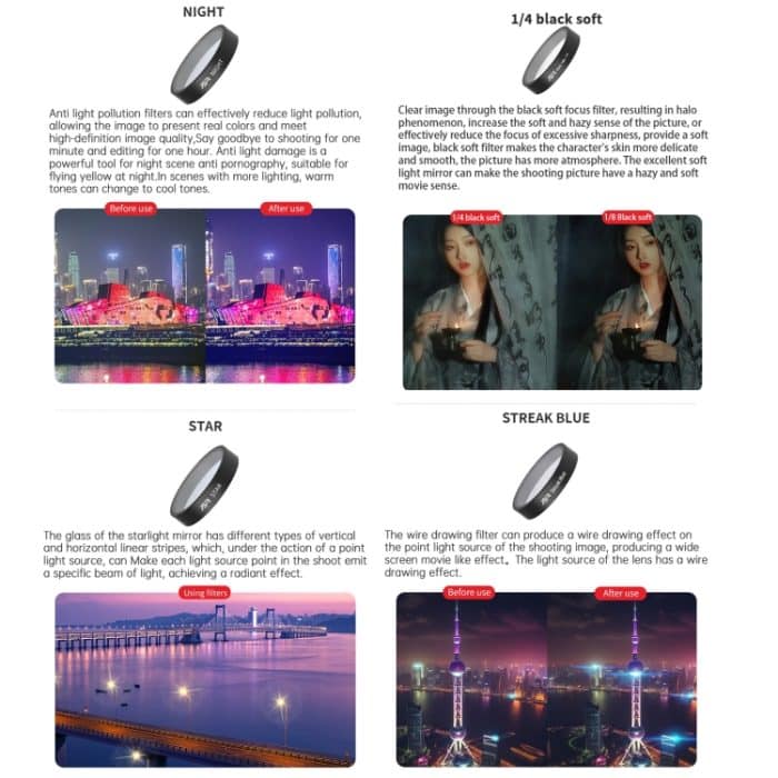 Für Drohnen-Objektivfilter der DJI Neo JSR KB-Serie, MCUV, CPL, ND8, ND16, ND32, ND64, ND8PL, ND16PL, ND32PL, ND64PL, NIGHT, STAR, Black Mist 1/4, Streak Drawing Blue, 3 in 1 CPL ND8/16, 4 in 1 CPL ND8 Brushed Black Mist, 4 in 1 ND8-64... – Bild 6