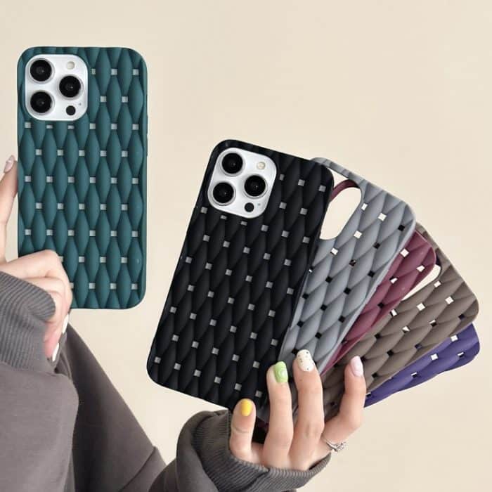 Gewebte, kühlende TPU-Telefonhülle in Volltonfarbe, For iPhone 15 Pro – Bild 2