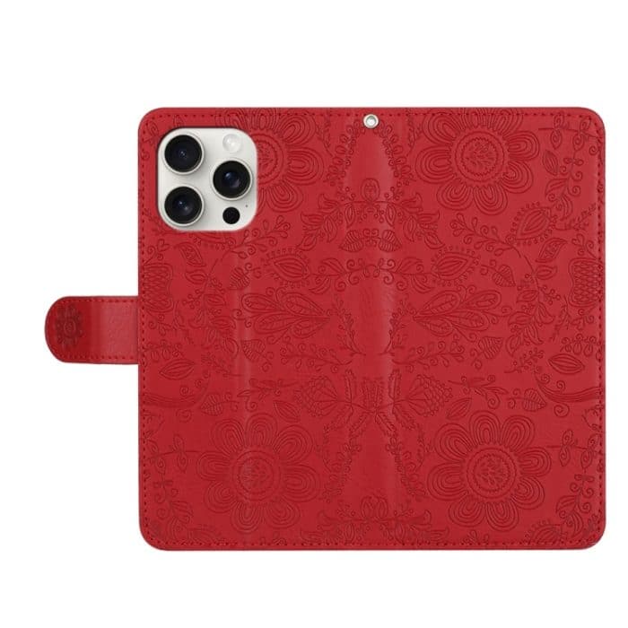 Handyhülle aus Leder mit floralem Prägemuster, iPhone 16e, For iPhone 15 Pro Max, For iPhone 15 Pro, For iPhone 15 Plus – Bild 5