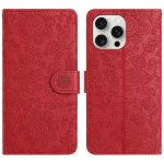 Handyhülle aus Leder mit floralem Prägemuster, For iPhone 15, For iPhone 14 Plus, For iPhone 14, For iPhone 14 Pro