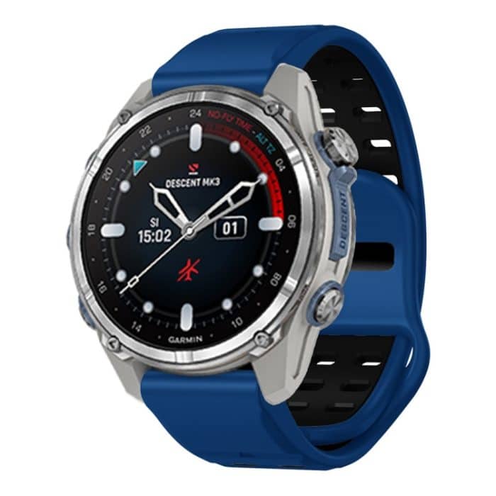 Zweifarbiges Uhrenarmband aus Silikon mit Nietenschnalle und Schnellverschluss, For Garmin 26mm, For Garmin 22mm – Bild 1