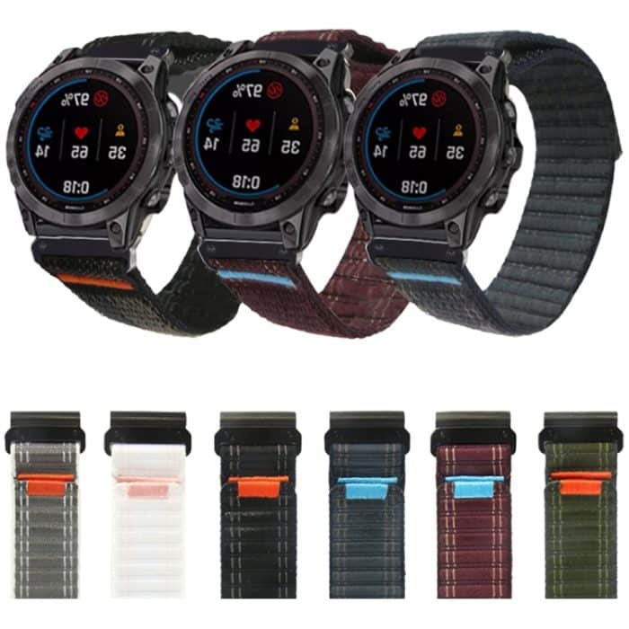 Uhrenarmband mit Schnellverschluss und Nylonschlaufe und Klettverschluss, For Garmin 26mm, For Garmin 22mm – Bild 2