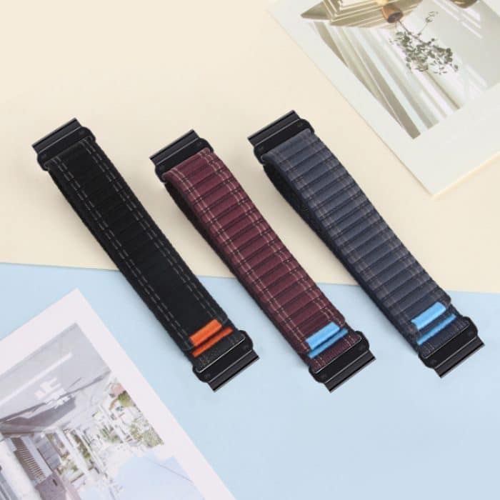 Uhrenarmband mit Schnellverschluss und Nylonschlaufe und Klettverschluss, For Garmin 26mm, For Garmin 22mm – Bild 6