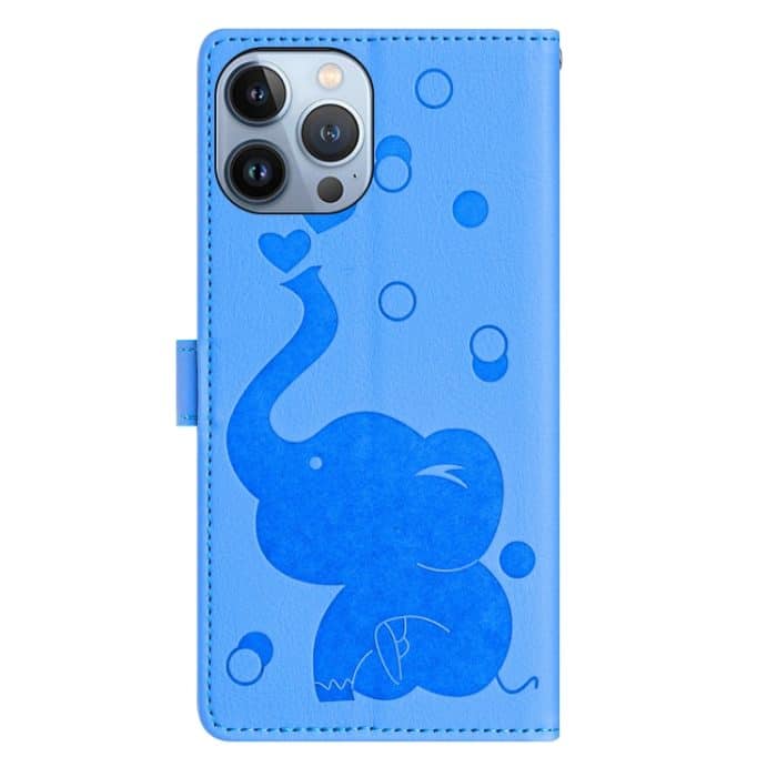 Handyhülle aus Leder mit geprägtem Cartoon-Elefantenmotiv, For iPhone 14 Plus, For iPhone 14, For iPhone 14 Pro, For iPhone 14 Pro Max – Bild 4